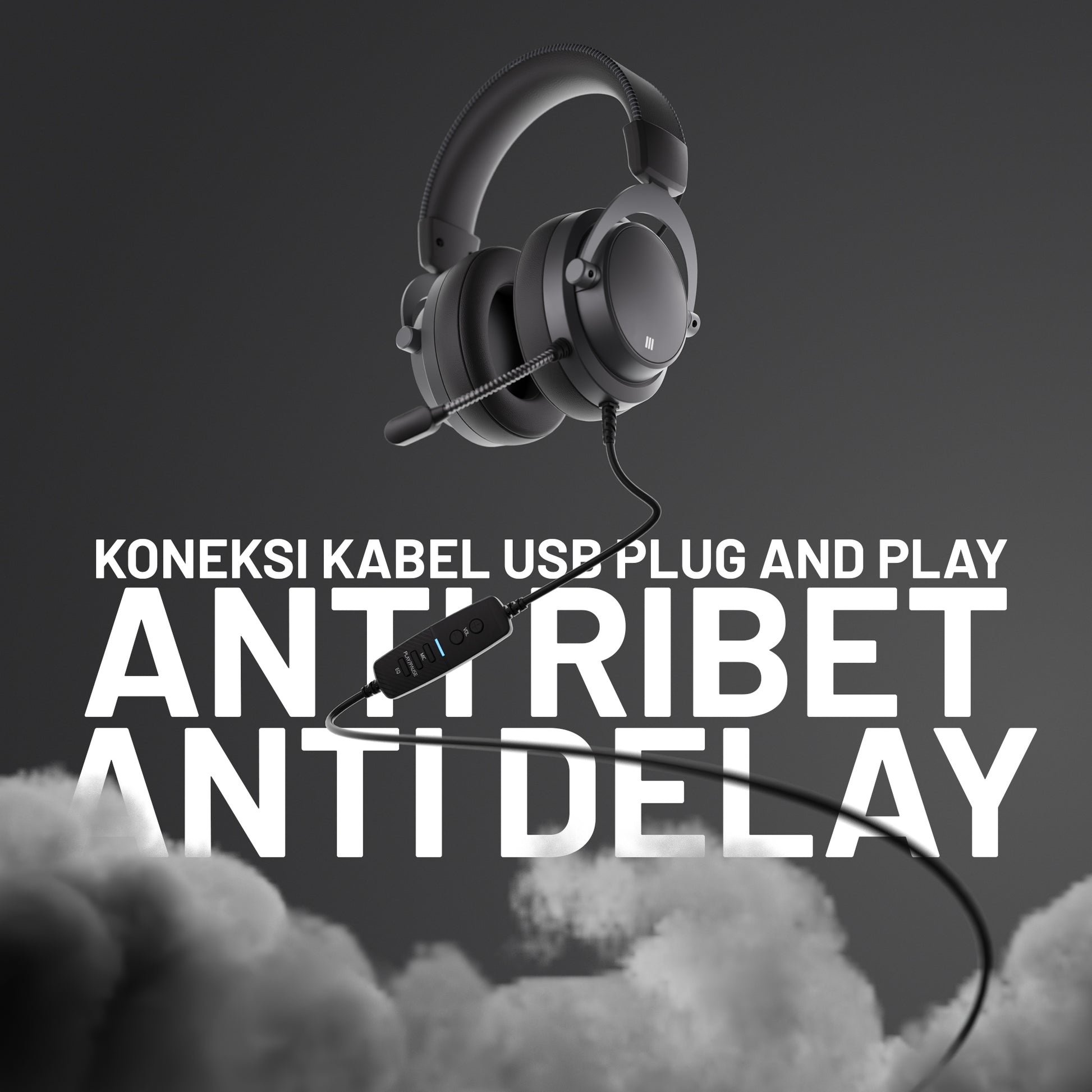 NIMBO THREE - HEADSET GAMING VIRTUAL 7.1 SURROUND SOUND DENGAN DUA MODE SUARA