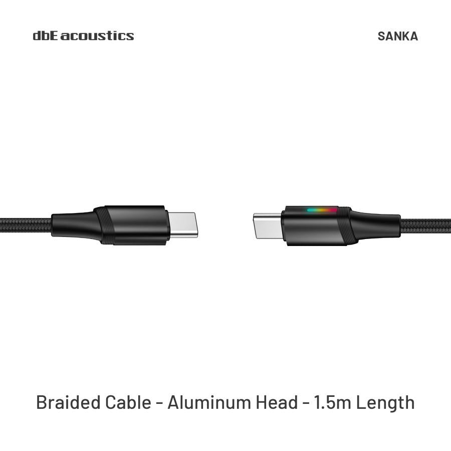 dbE Sanka Type C to Type C Charging Data Cable Kabel LED