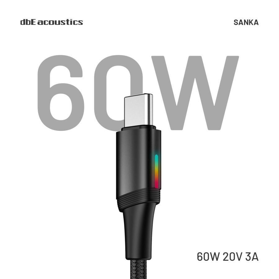 dbE Sanka Type C to Type C Charging Data Cable Kabel LED