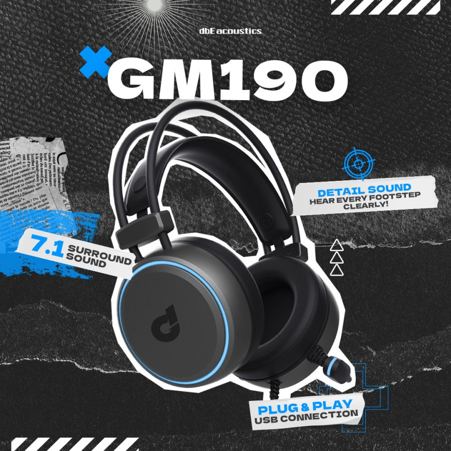 dbE GM190 7.1 Virtual Surround Gaming Headphone Microphone