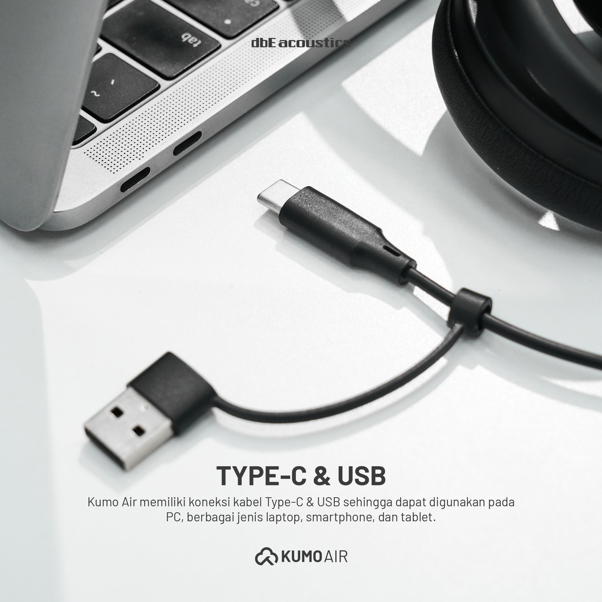 dbE KUMO AIR Office Headset Kantor Open Air Dengan ENC Microphone